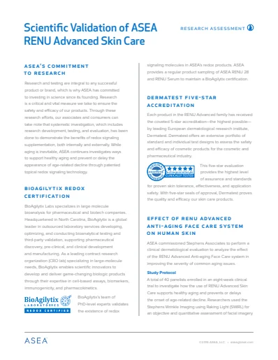 First page of RENU28 and RENUAdvanced — research compilation