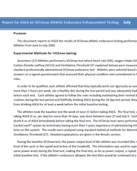 ASEA Athletics VT Study